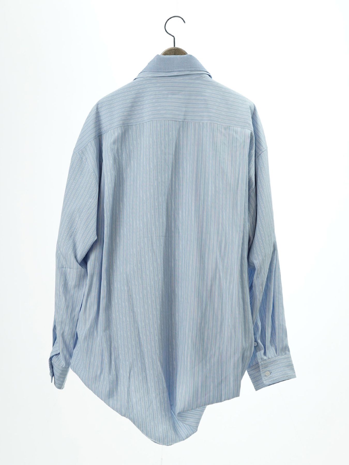 【予約品 10月26日(日) 締切】DOUBLESHIRT / レイヤード ストライプシャツ / SAX.st