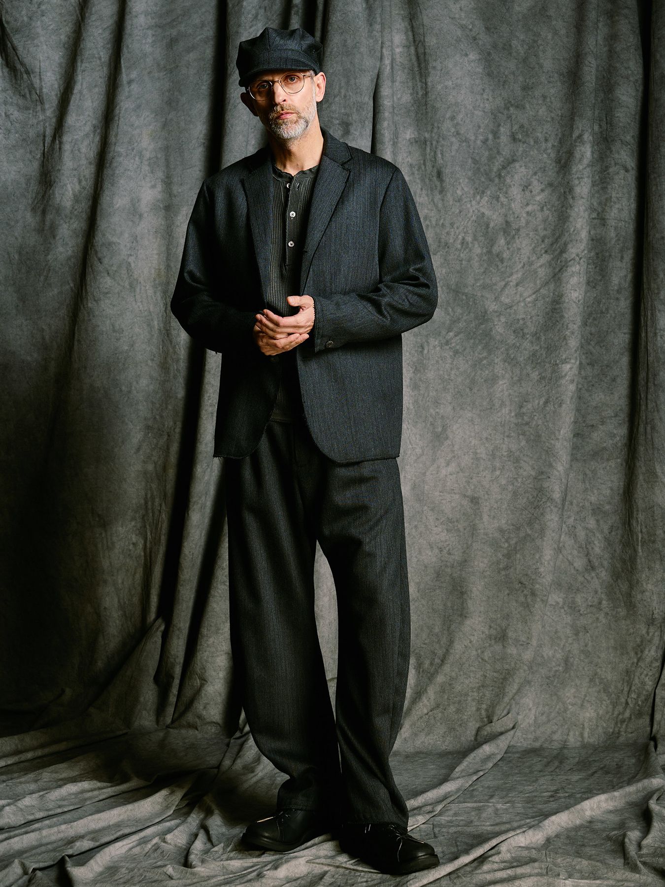 【予約品 4月19日(日) 18時締切】venetian stripe single jacket / ヴェネツィアン ストライプ シングルジャケット / チャコール