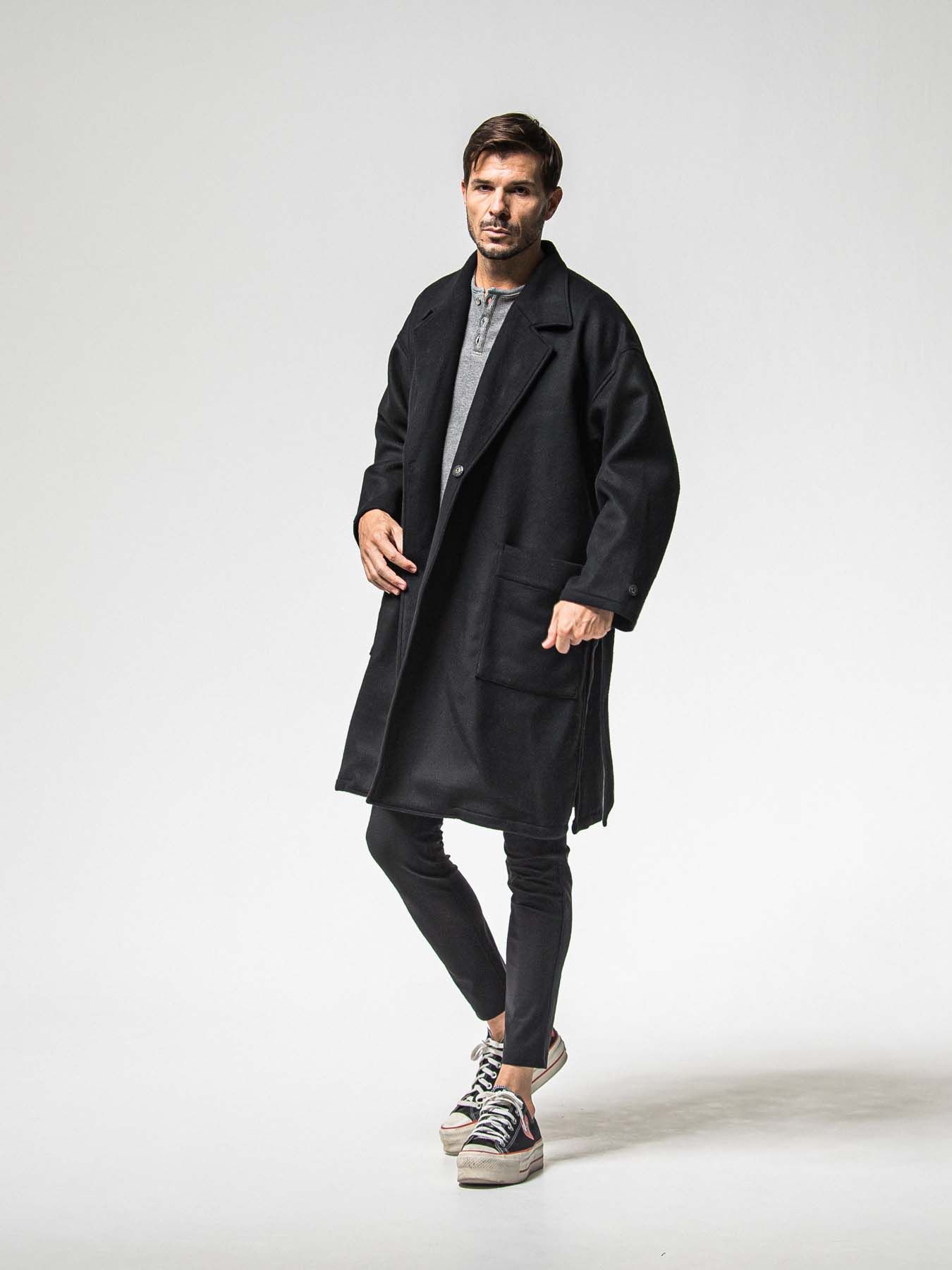 【予約品 】GOWN OVER COAT / ガウンオーバーコート / ブラック