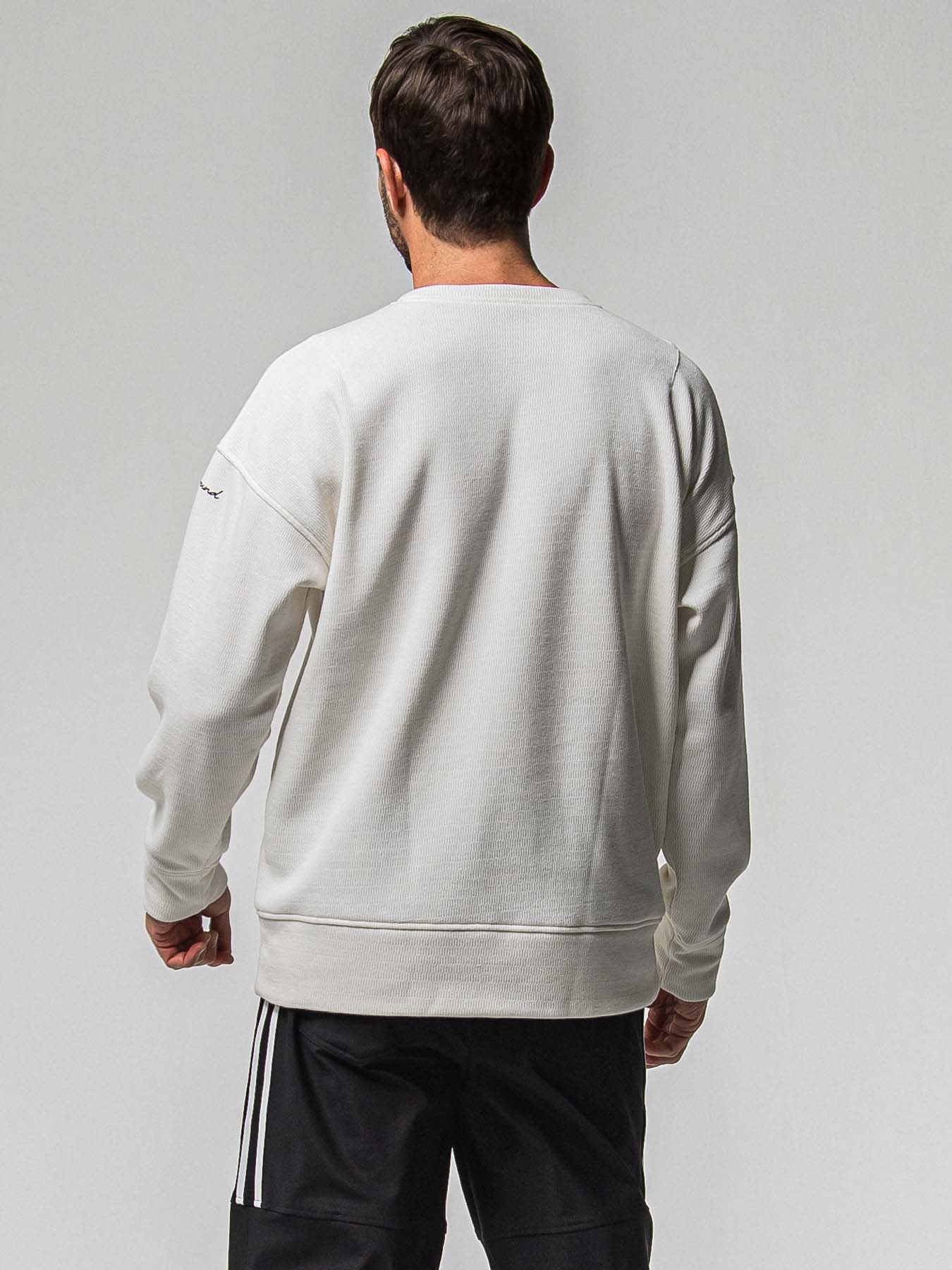 【予約品 8月31日(日) 締切】VELOURS FLEECE THERMAL LOOSE TRAINER / ベロアフリース サーマル ルーズトレーナー / ホワイト