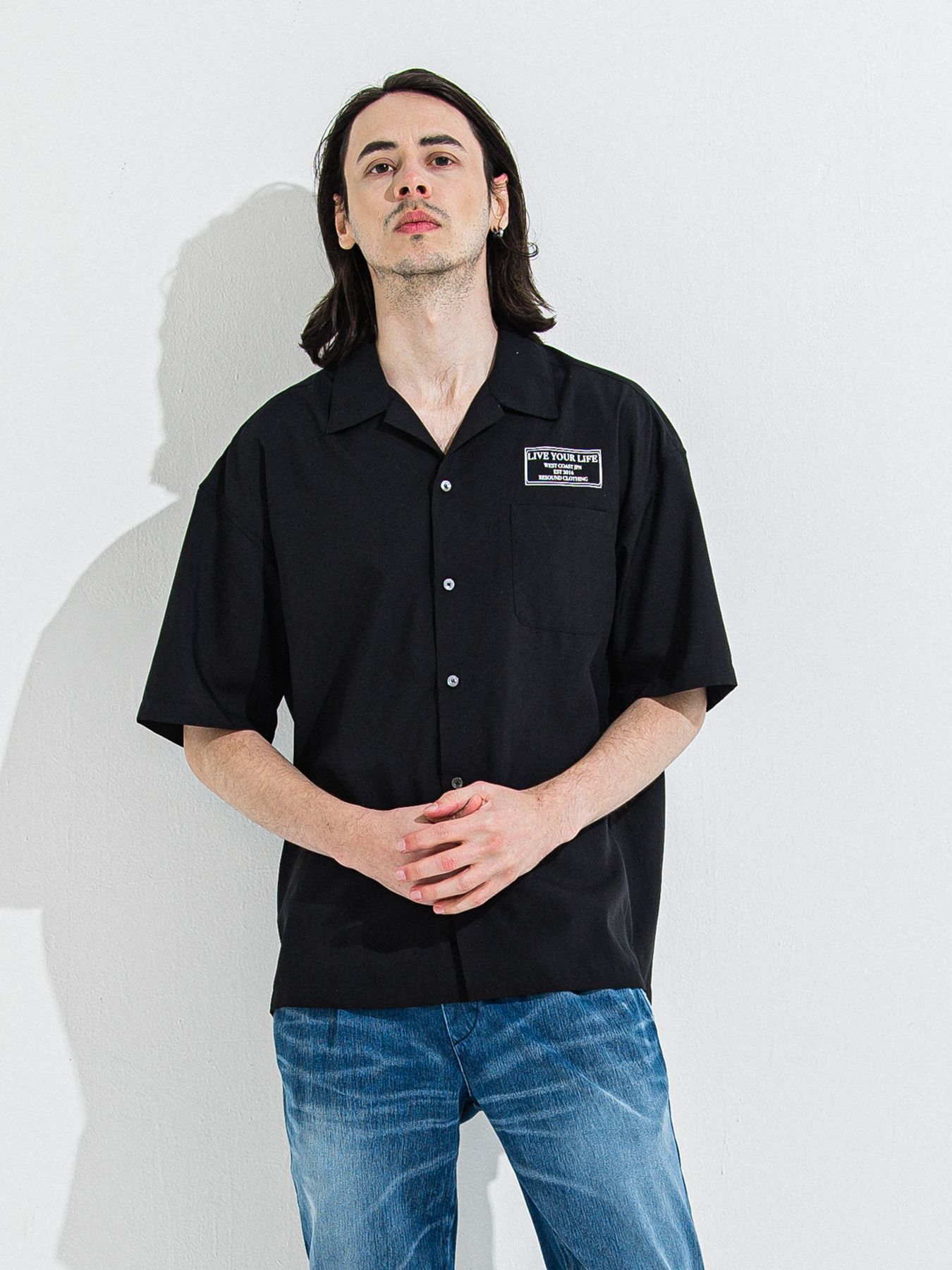 ZACK HALF SHIRT / ザックハーフスリーブシャツ / ブラックプリント