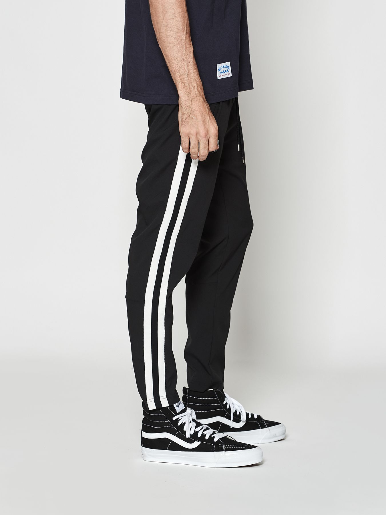 【予約品 10月9日(木) 締切】muta sweet side line pants / ラインパンツ / ブラック【Acanthus × muta MARINE】