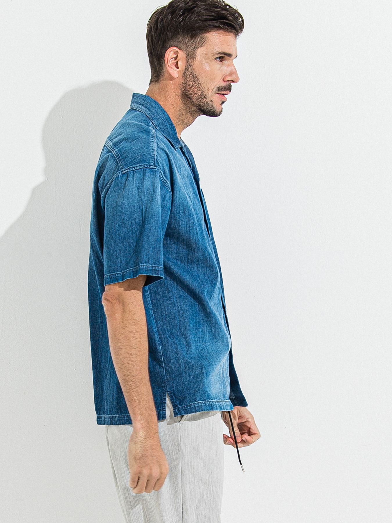 【予約品 】ZACK HALF DENIM SHIRT / ザックハーフスリーブデニムシャツ / ダークインディゴ