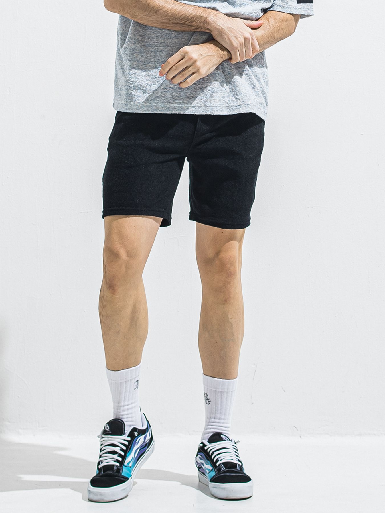 【予約品 2月15日(日) 18:00 締切】VINTAGE PILE SHORTS / パイルショートパンツ / ブラック