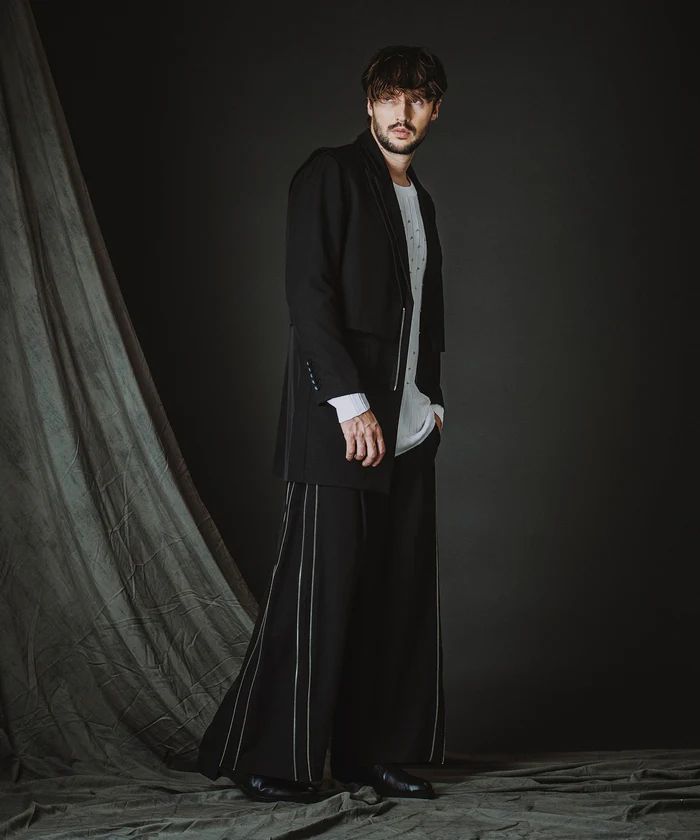 ドッキングZIPチェスタージャケット+ベスト BLACK【NOID.】