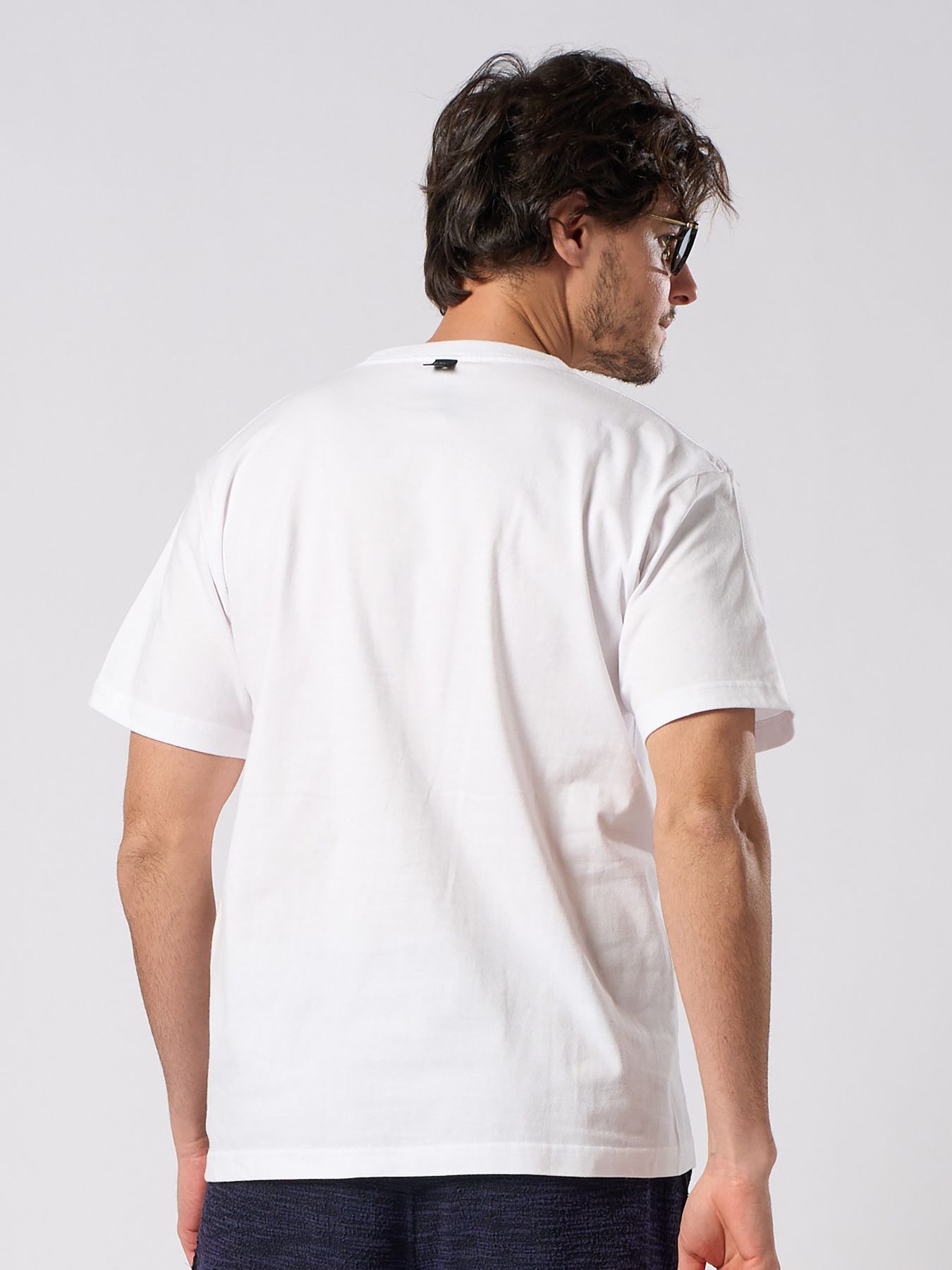 【予約品 1月25日(日) 締切】graphic-T collection：bandana panel heart T / バンダナパネル ハート Tシャツ / ホワイト×ブラック