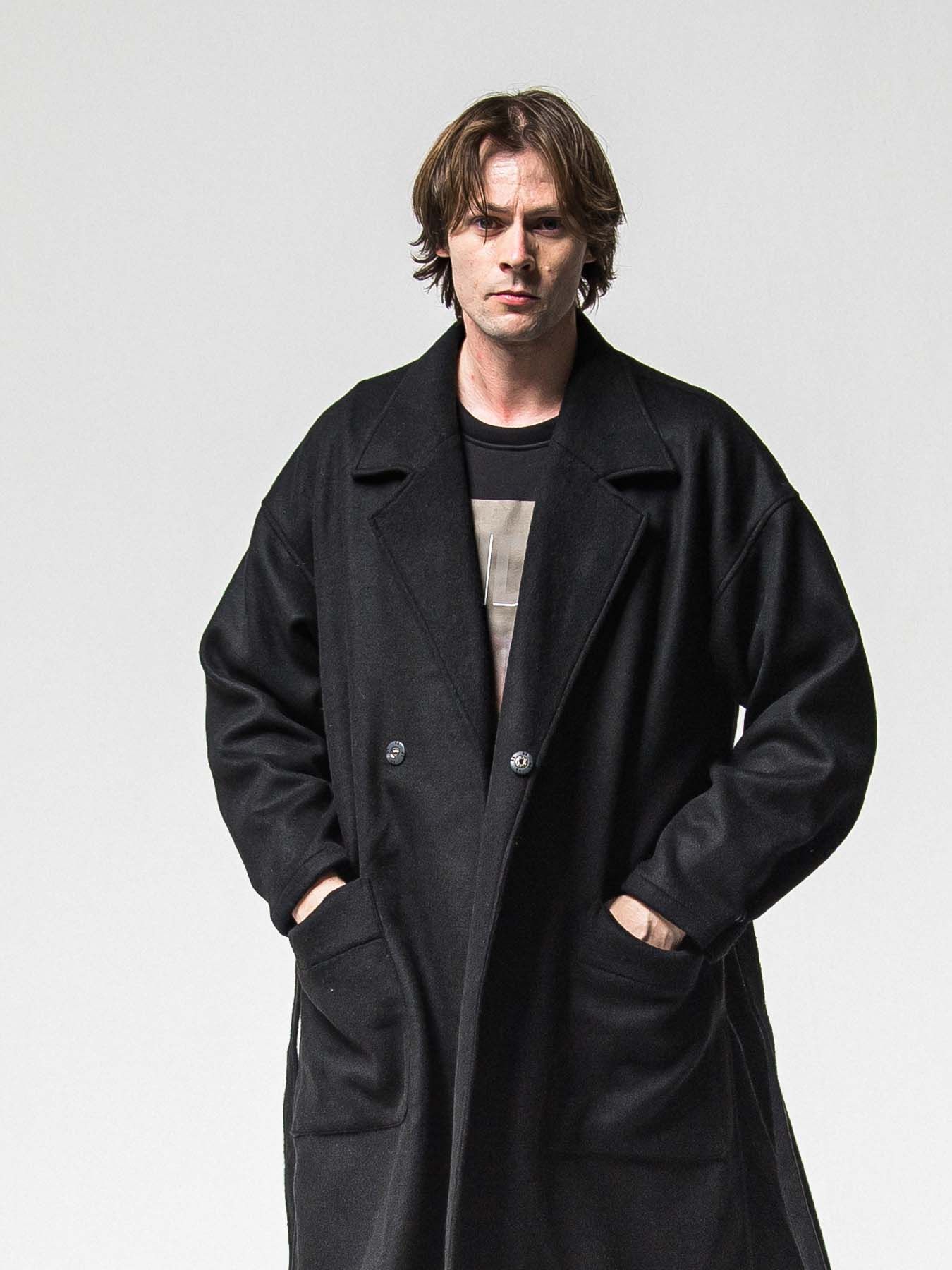 【予約品 】GOWN OVER COAT / ガウンオーバーコート / ブラック