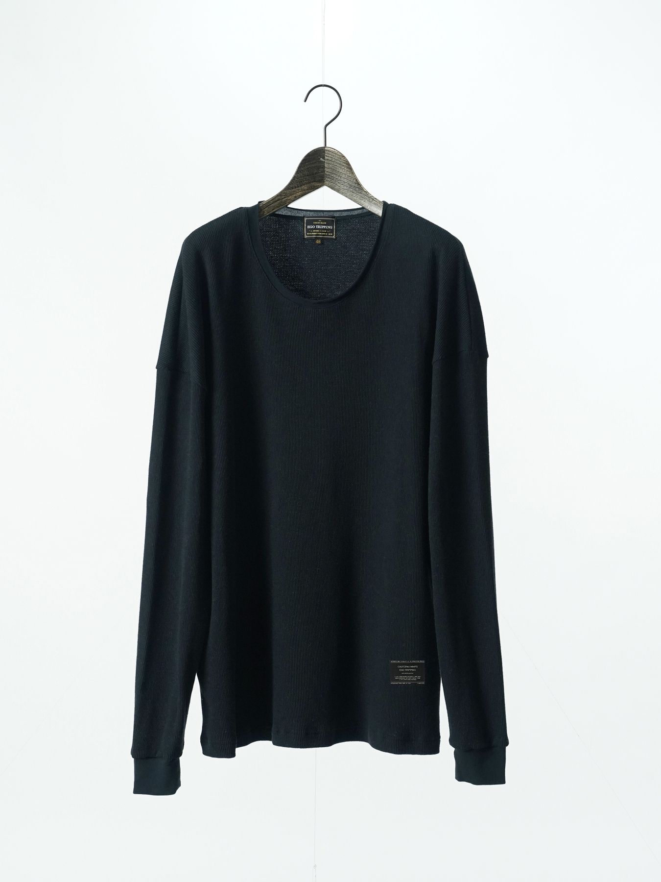 【予約品 5月27日(水) 締切】WOOLTHERMAL-TEE / ローリングネックTシャツ / チャコール