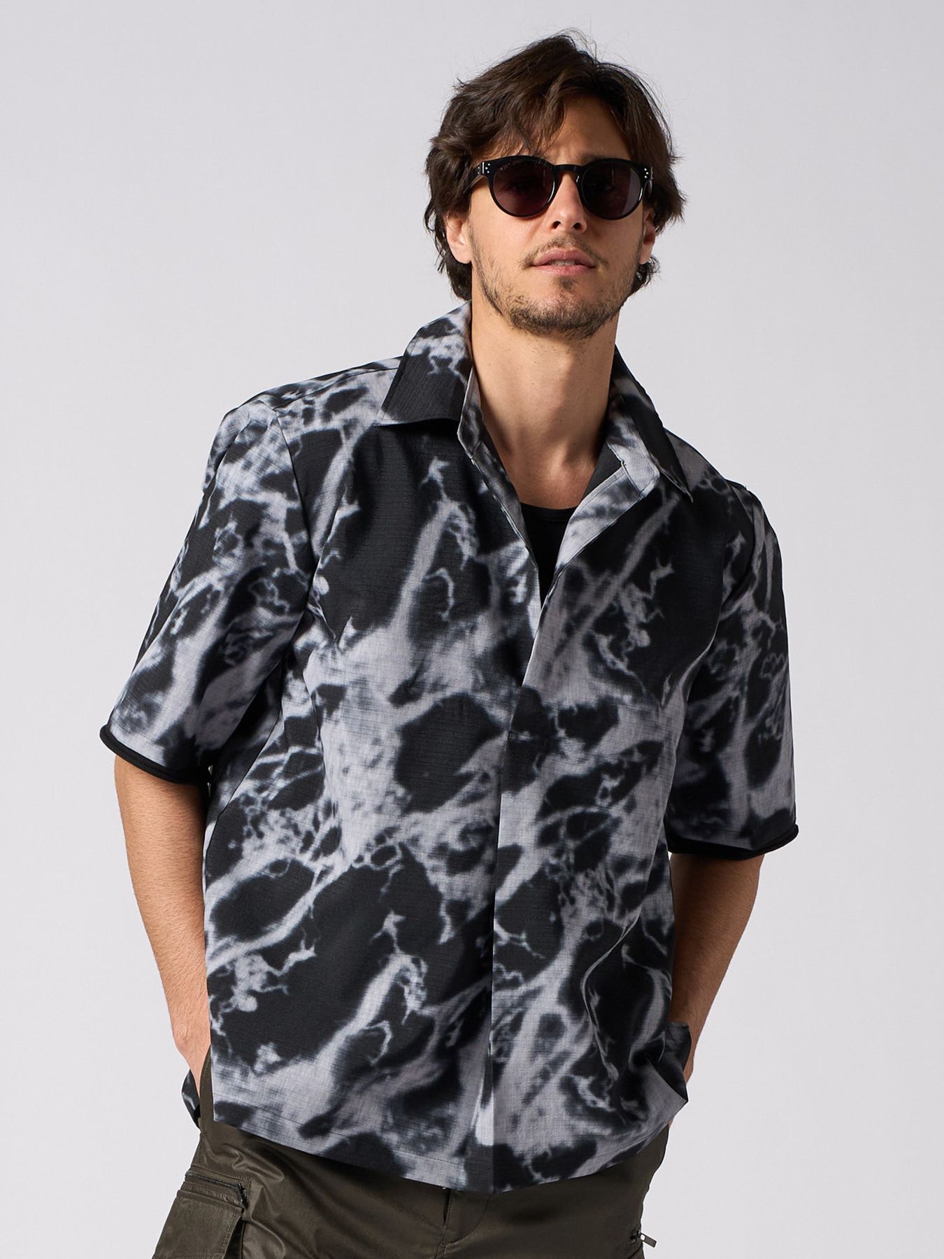 【予約品 1月25日(日) 締切】skipper shirt H/S / スキッパー ハーフスリーブシャツ / モノプリント