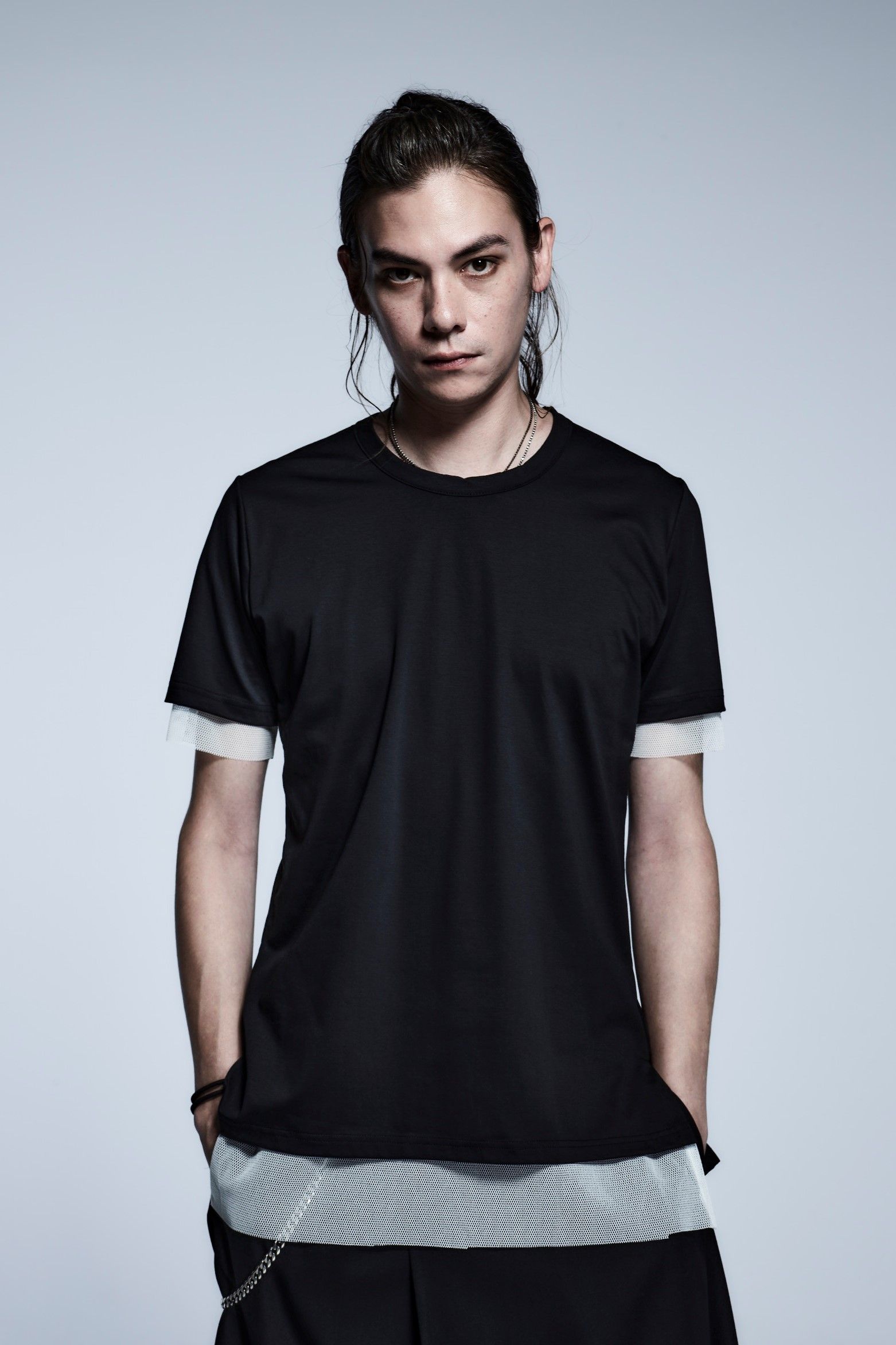 《予約品》 LayerdAsymmeT-Shirts Mesh+Mesh / Black&White 【kiryuyrik】 3月入荷予定