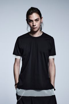 《予約品》 LayerdAsymmeT-Shirts Mesh+Mesh / Black&White 【kiryuyrik】 3月入荷予定