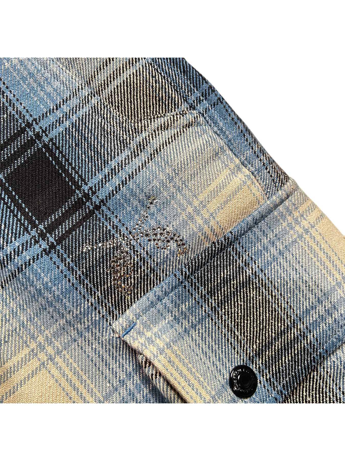 【予約品 8月10日(日) 締切 】SILK CHECK SHORTS A / シルクチェックショーツ / クリスタル サックスブルー
