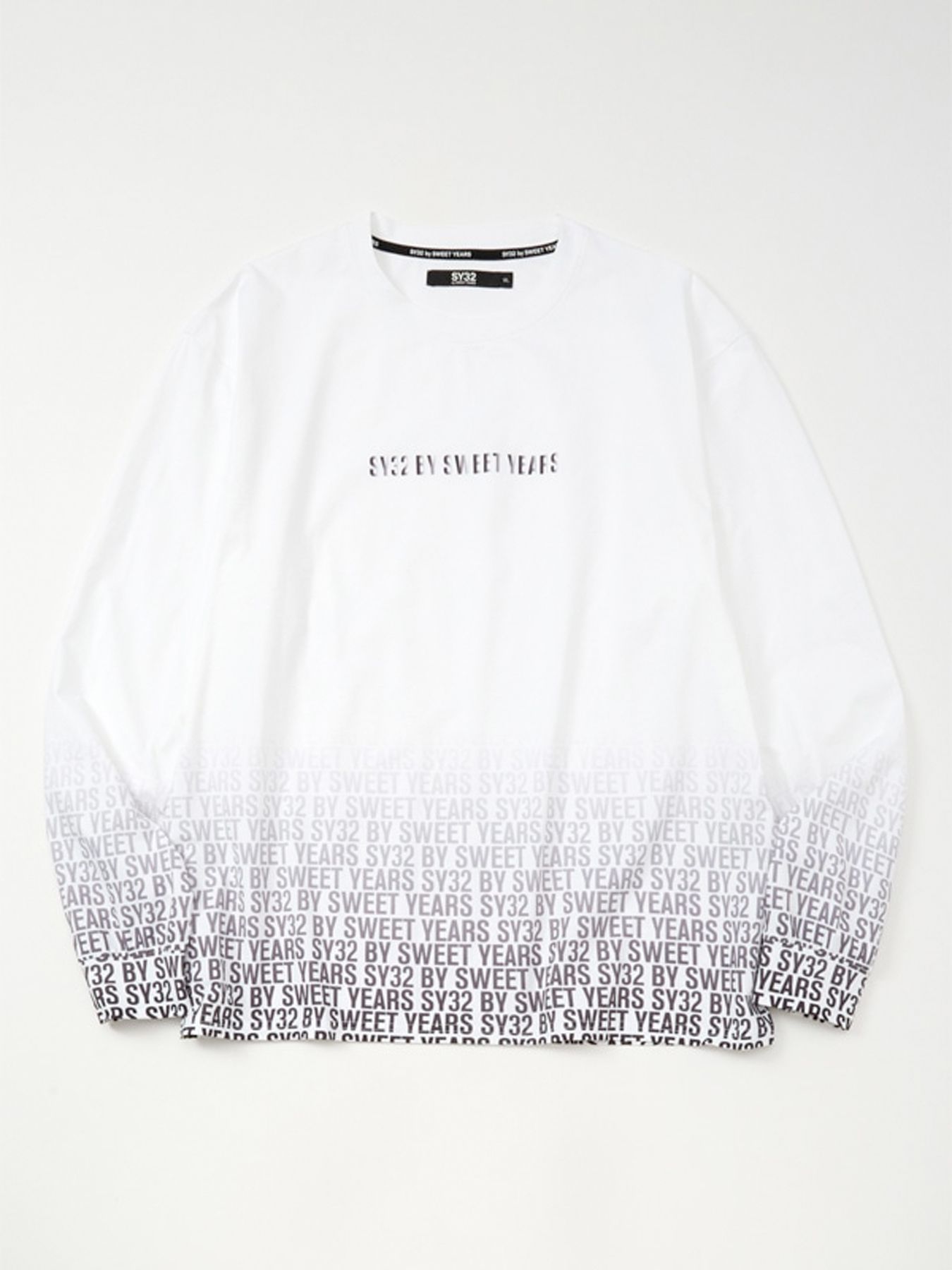 GRADATION LOGO L/S TEE / グラデーションロゴ 長袖Tシャツ / ホワイト 【SY32 by SWEET YEARS】