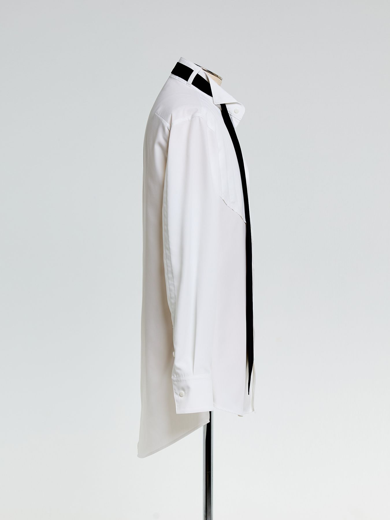【予約品 10月26日(日) 締切】Pin Tuck Ribbon Shirt / ピンタックリボンシャツ / ホワイト