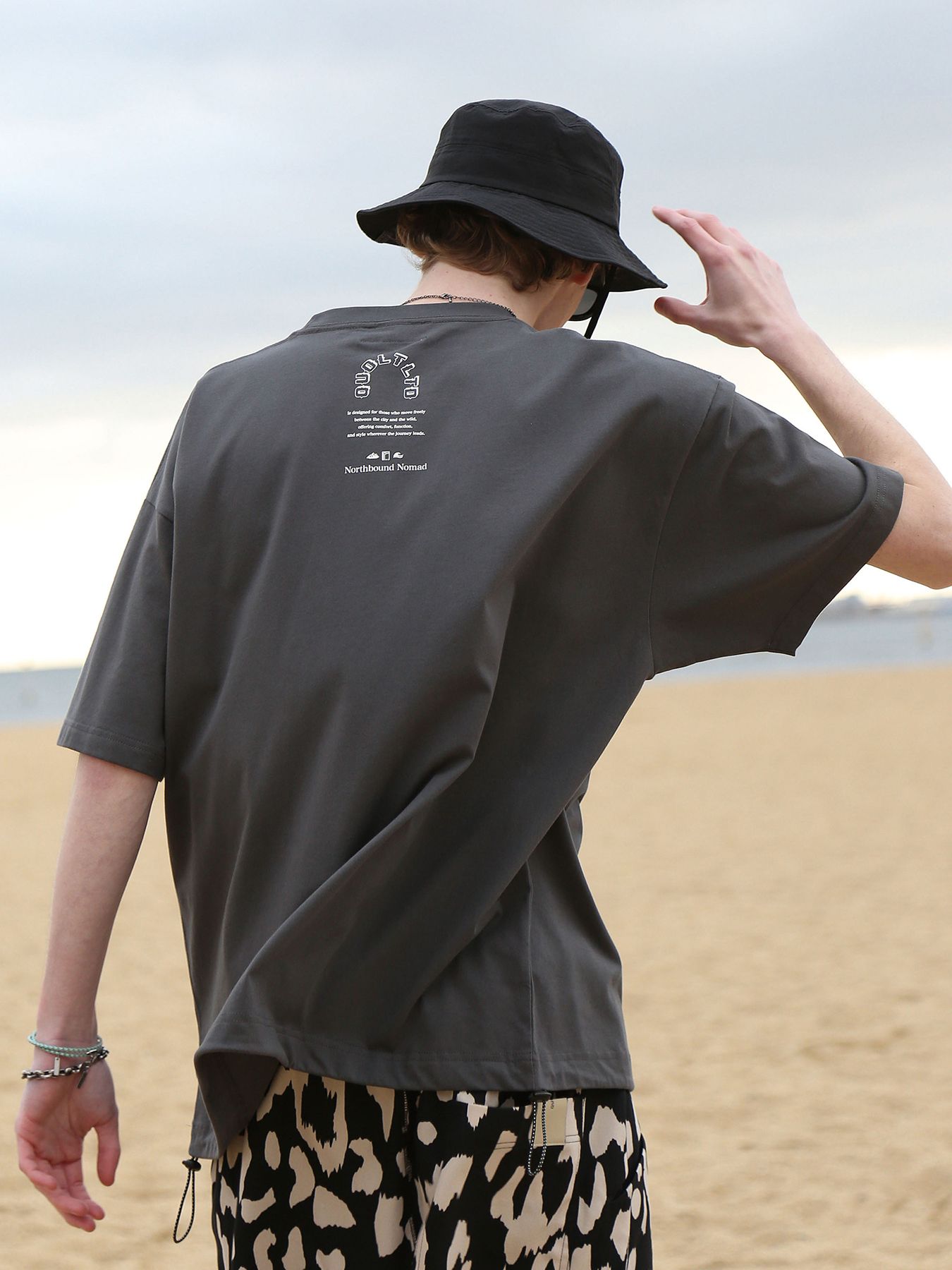 TIGRE-CORD TEE / 刺繍&プリントTシャツ / スミクロ【QUOLT】