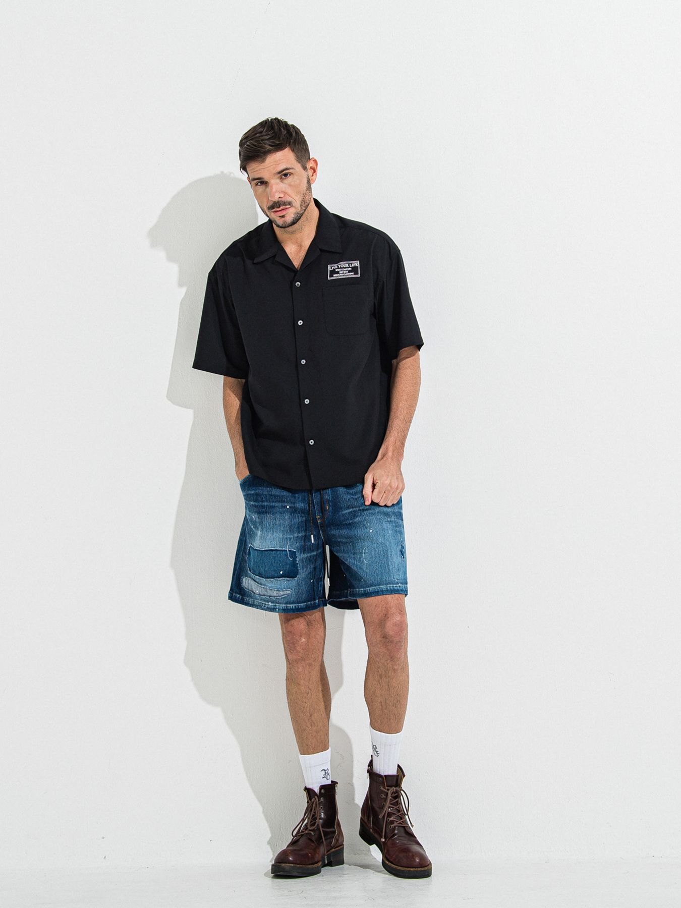 ZACK HALF SHIRT / ザックハーフスリーブシャツ / ブラックプリント