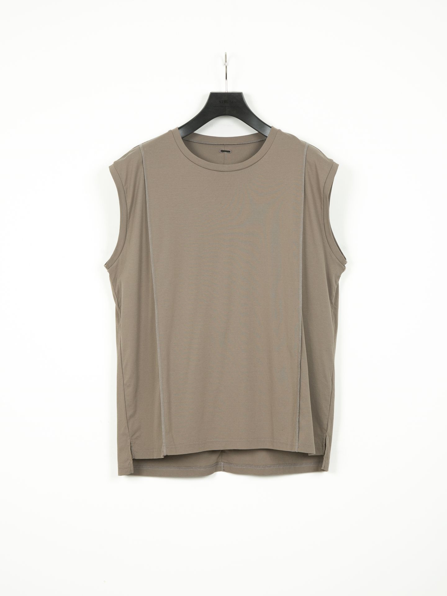 Supima Cotton High Twist Double Jersey Sleeveless Cut&Sew /  ノースリーブ カットソー  / オリーブ