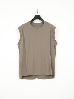 Supima Cotton High Twist Double Jersey Sleeveless Cut&Sew /  ノースリーブ カットソー  / オリーブ