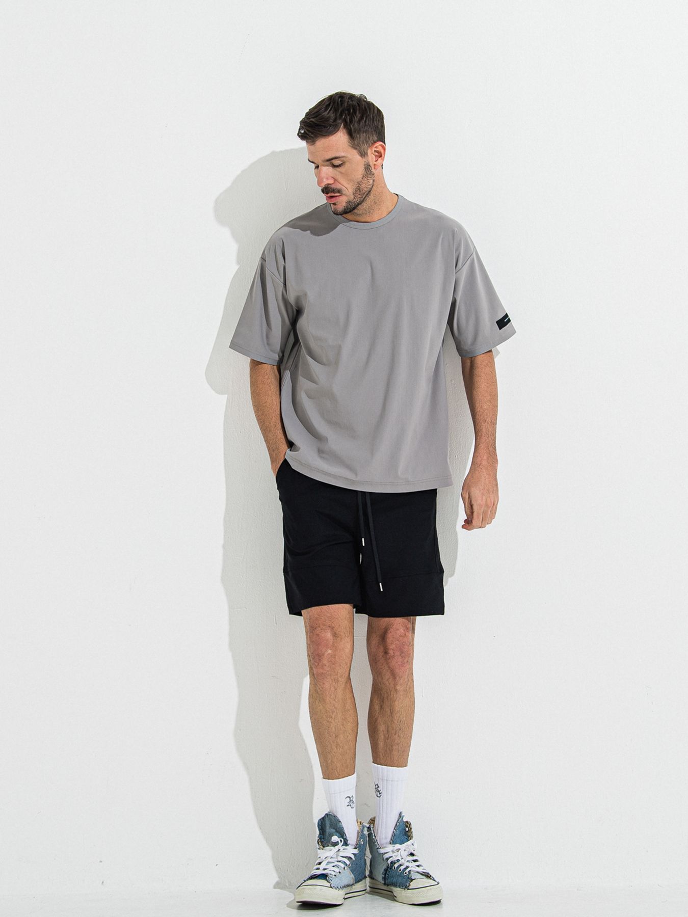 【予約品】NYLON OVER T /  ナイロンオーバーサイズTシャツ / グレー