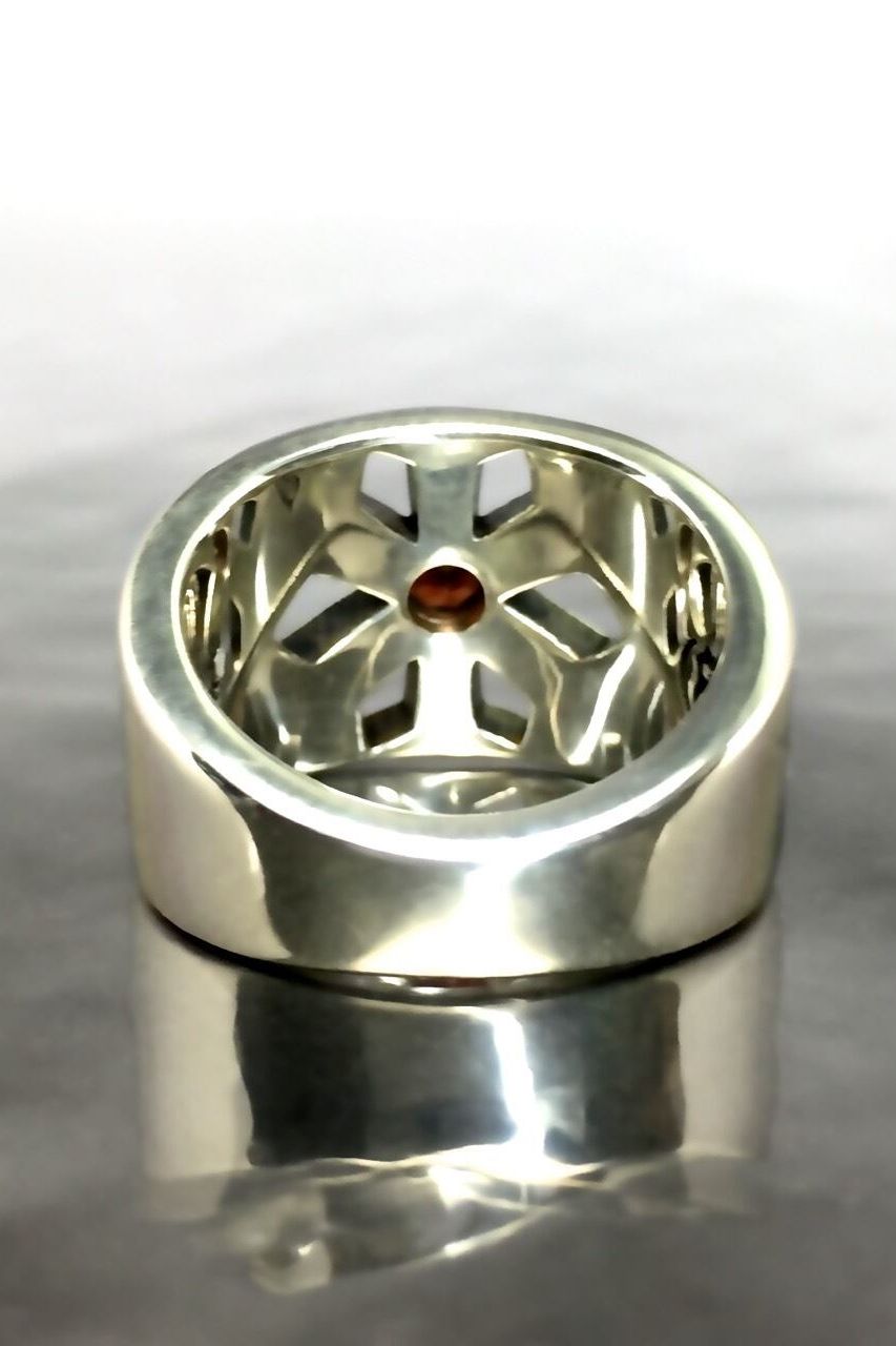 《受注生産》 STUD RING [F] with GARNET リング 【GOD SIZE】 注文から2-3週間後入荷予定