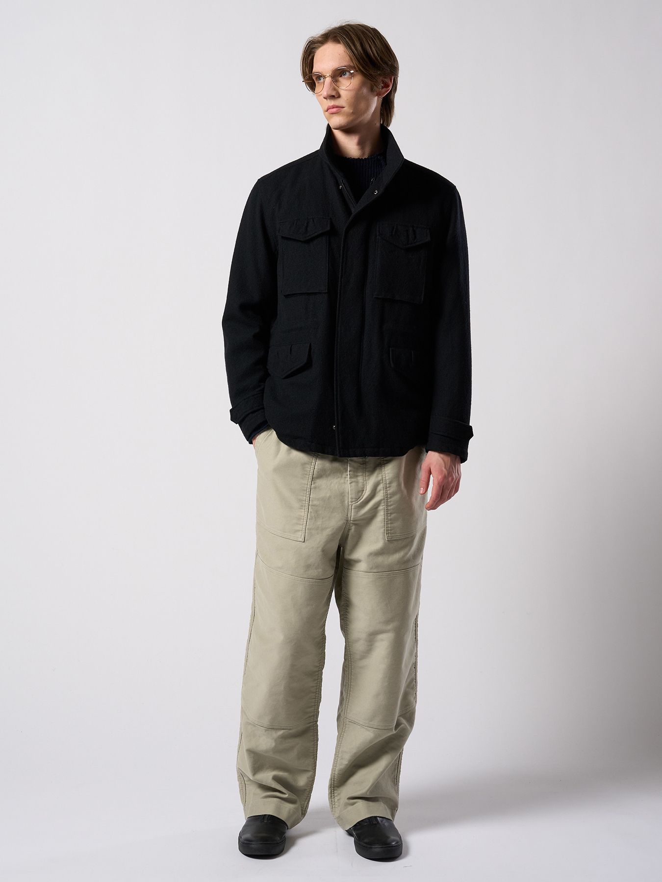 【予約品 4月19日(日) 18時締切】milled wool field jacket / ミルドウール フィールドジャケット / ブラック