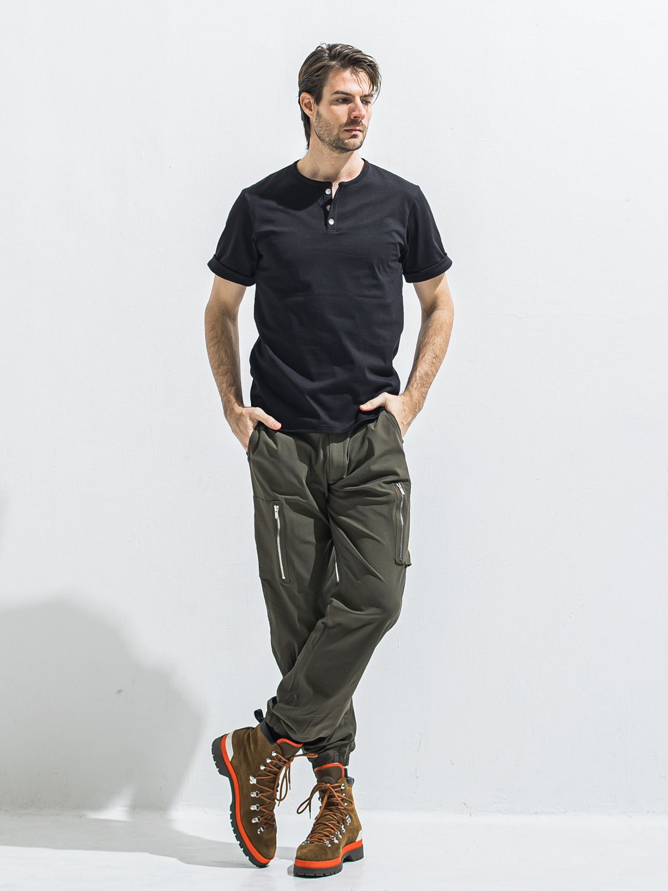 【予約品 2月15日(日) 18:00 締切】DAVID NYLON CARGO PANTS/ ミリタリーナイロンカーゴパンツ / カーキ