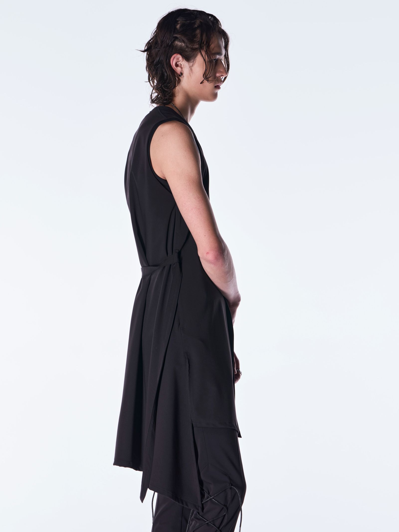 【予約品 6月29日(月) 締切】PE Gabardine Flare Vest / フレアベスト / ブラック