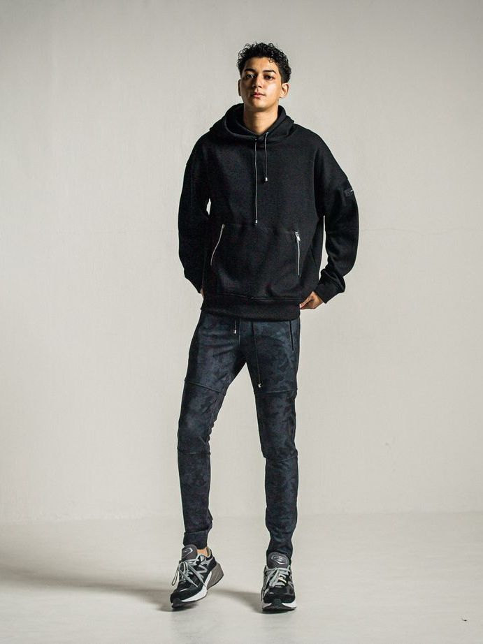 《予約9月1日18時締め》 shaggy fleece thermal pullover hoodie  / プルオーバーパーカー / ブラック