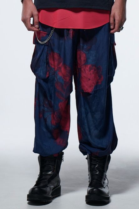《予約品》 WideCargoPants / ブルー&レッド 【kiryuyrik】 2023年4月以降入荷予定
