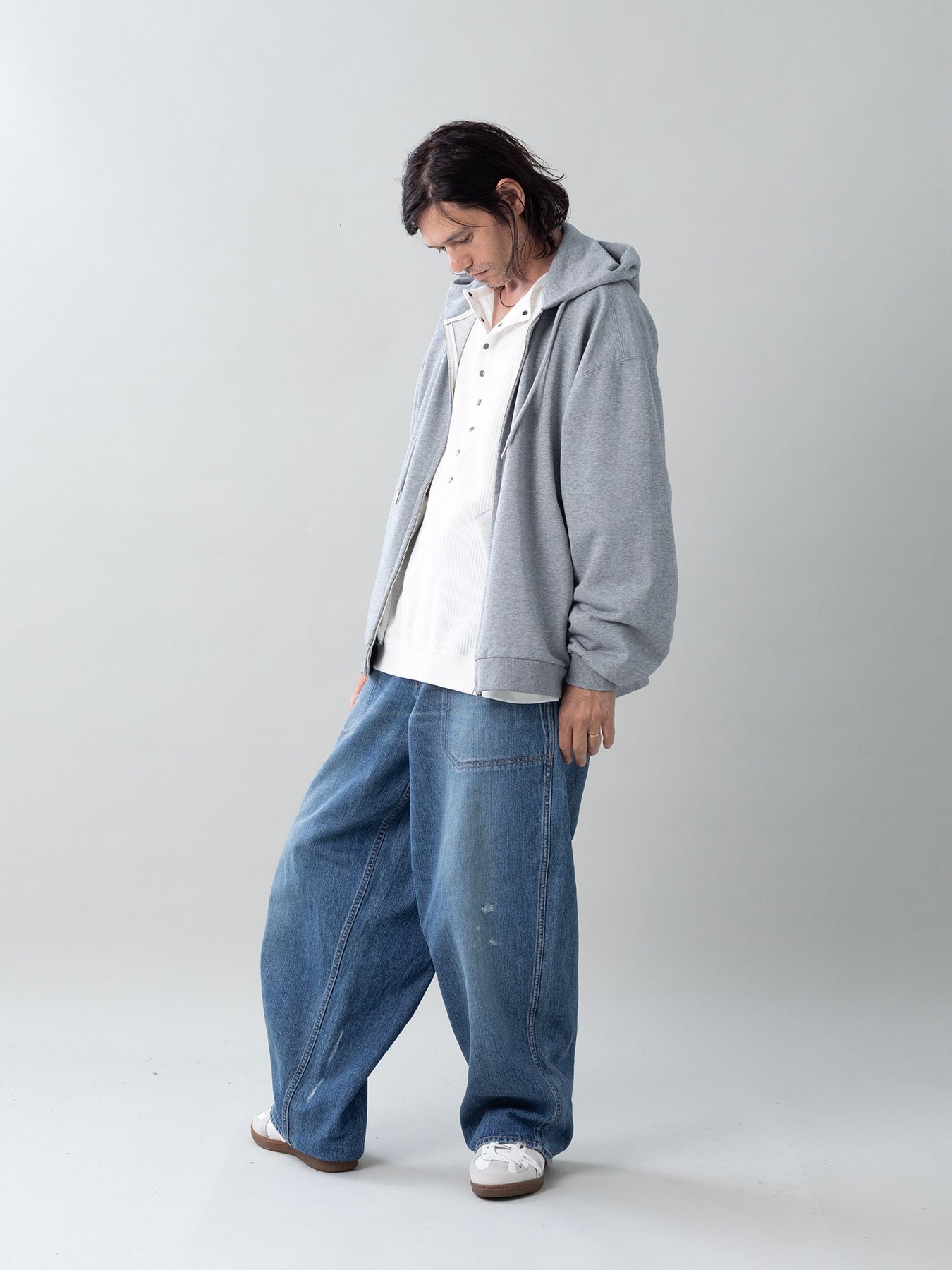 【予約品 5月6日(水) 締切】MOLD-SWEATPARKA / スウェットジップパーカー / 杢グレー