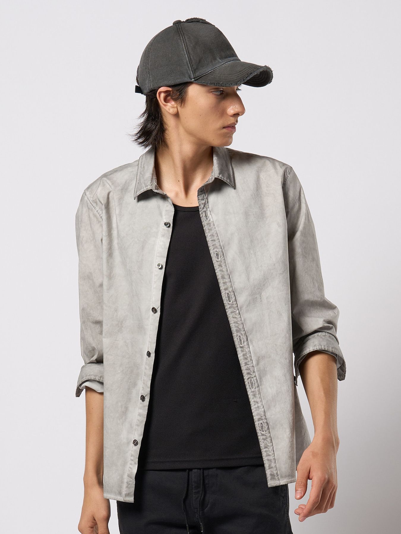 【予約品 9月23日(火) 締切】dyed regular shirt / コールドダイ レギュラーシャツ / ライトグレー