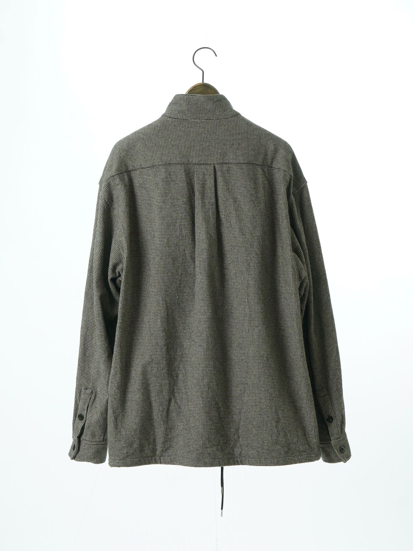 【予約品 】STANDPULL / ジッププルオーバーシャツ / アイボリー× ブラック千鳥