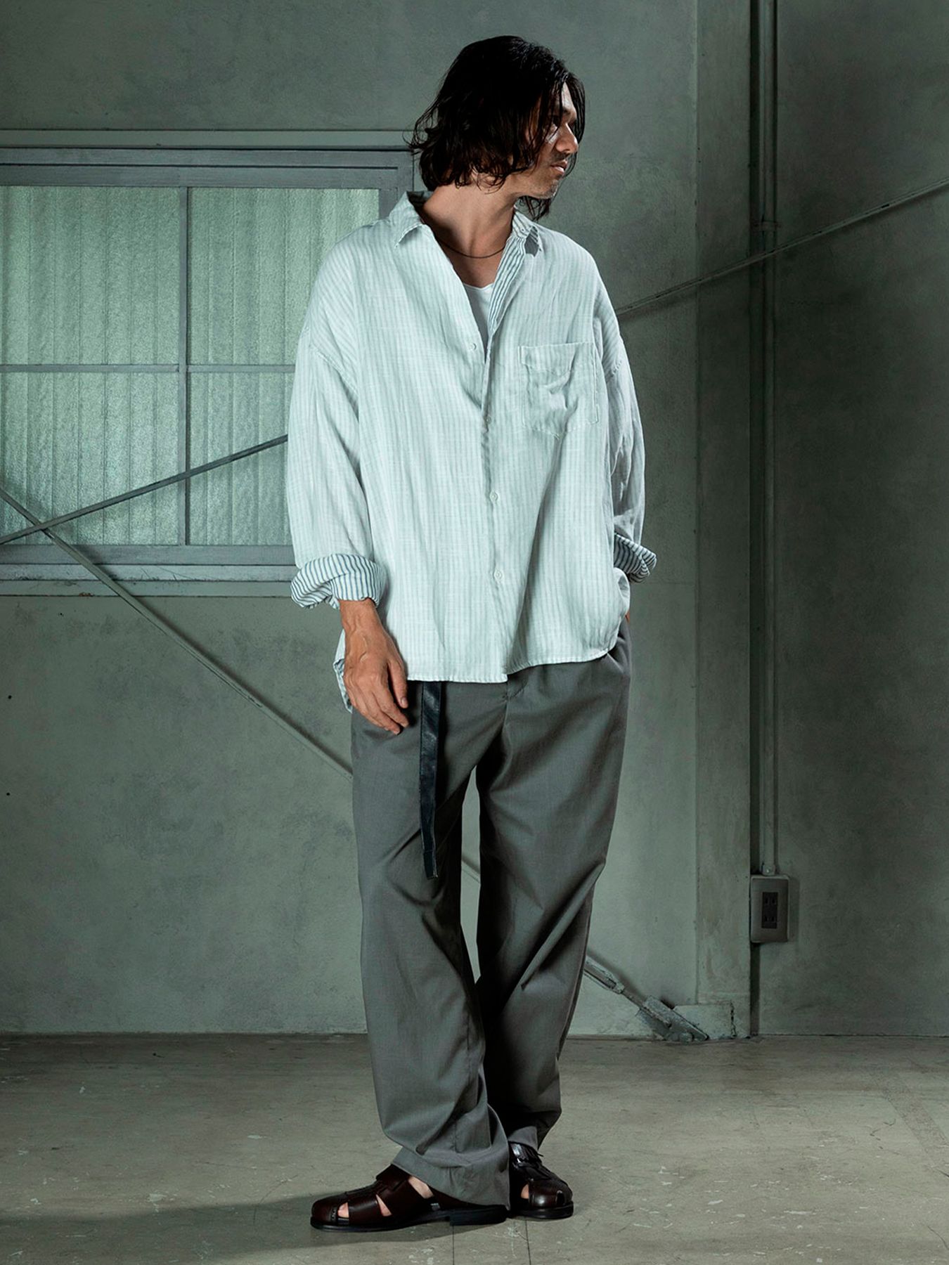 【予約品 11月9日(月) 締切】BACKSTRIPESHIRT / バックストライプシャツ / ホワイト