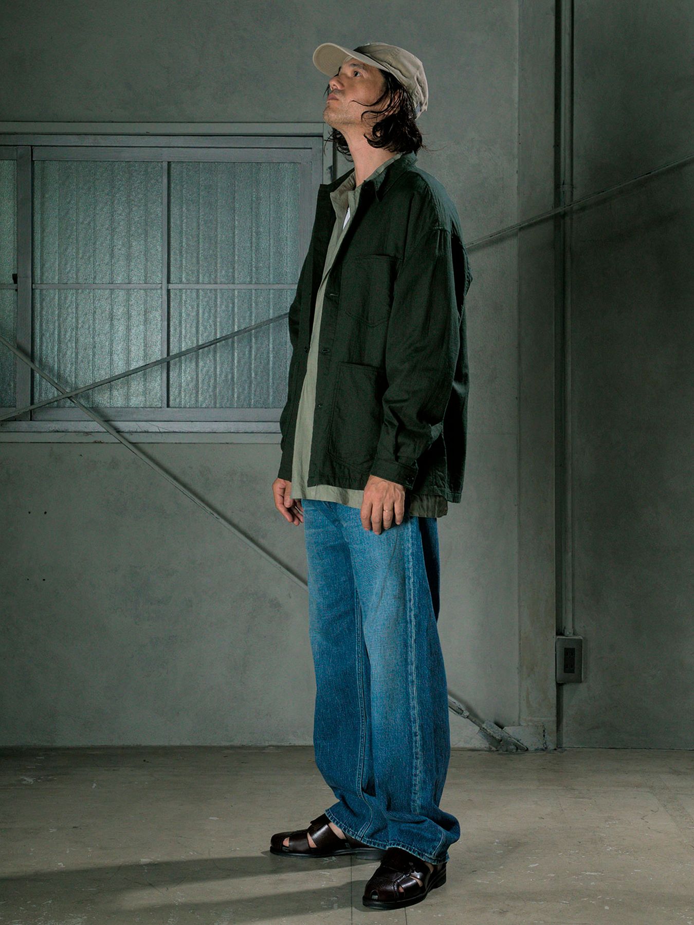 【予約品 11月9日(月) 締切】FEATHERALL / Wガーゼ カバーオール / カーキ