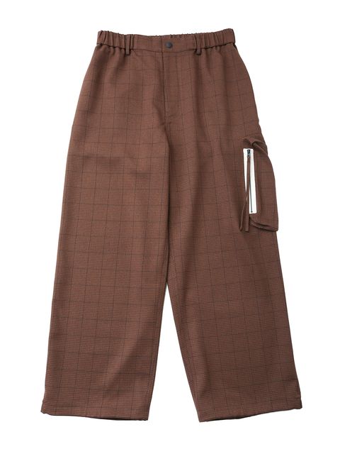 GUN-CLUB PANTS / ガンクラブチェック ワイドストレートパンツ / ブラウン