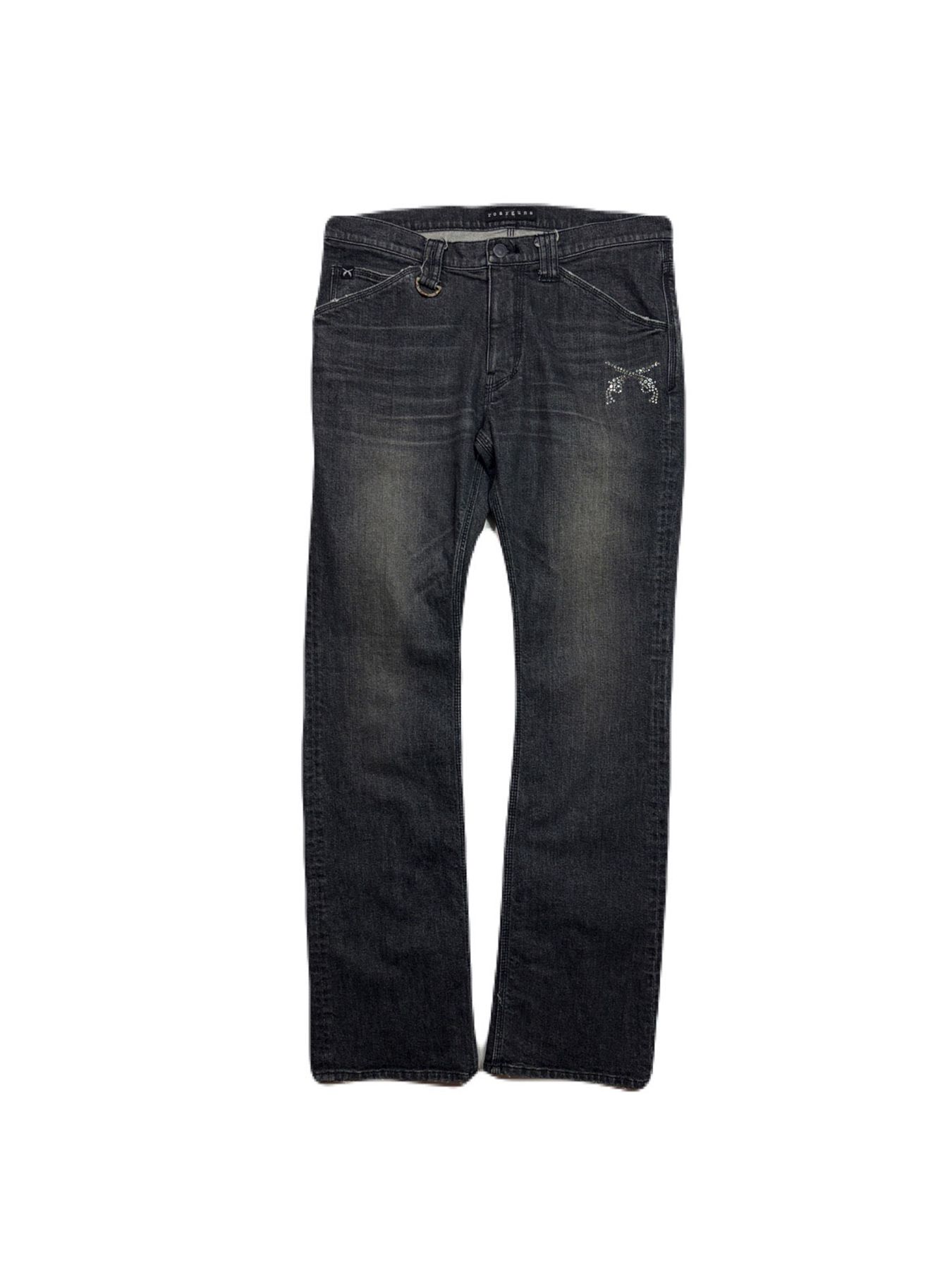 【予約品 3月9日(月) 18:00 締切】STRETCH DENIM PT CRY / ストレッチデニム ブーツカットパンツ / クリスタル ブラック