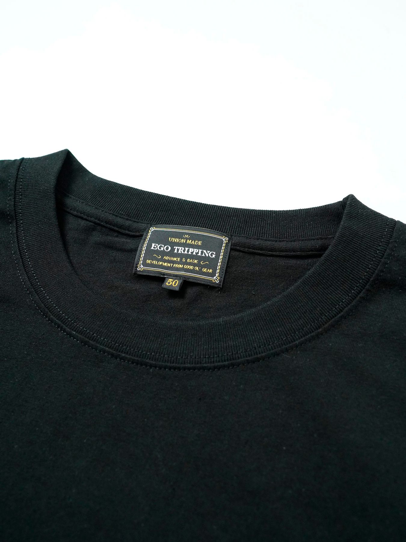 【予約品 11月9日(月) 締切】HEAVYOUNCE TEE Cw / ヘビーオンス バックプリントTシャツ / ブラック×グリーン