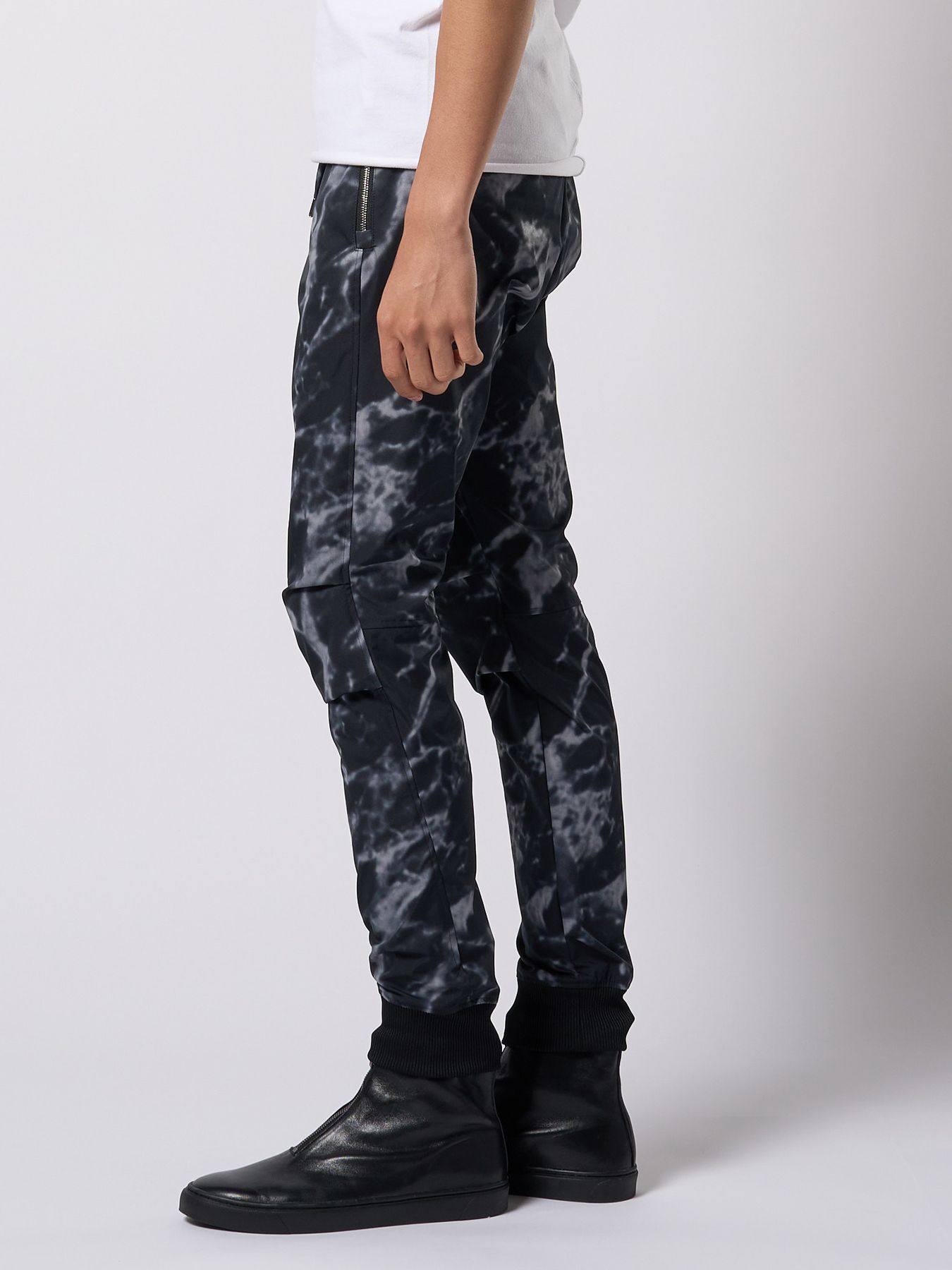 【予約品 9月23日(火) 締切】tuck rib pants / タックリブパンツ / モノプリント