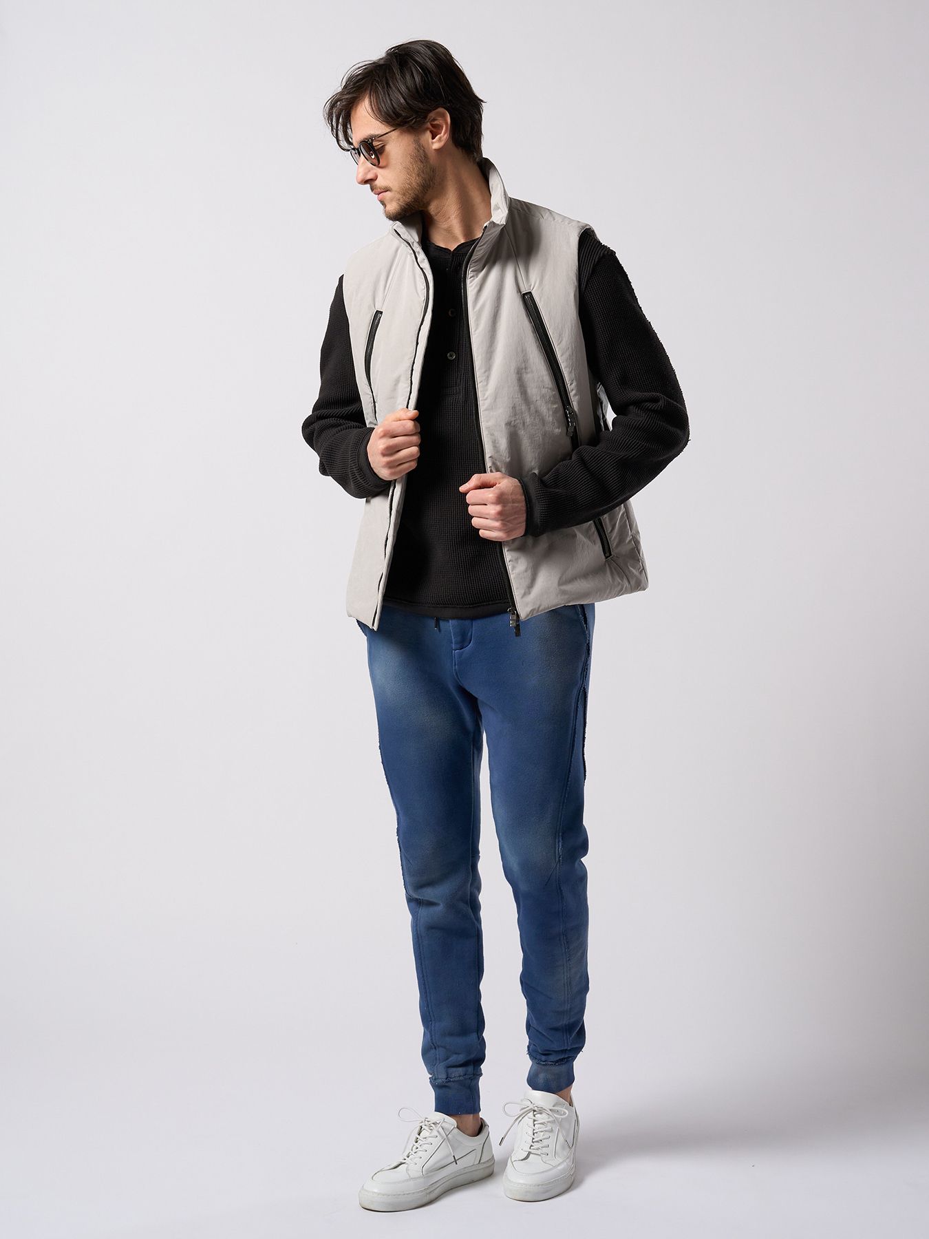 【予約品 4月19日(日) 18時締切】waffle henley L/S / ワッフル ヘンリーネック ロングスリーブ / ブラック