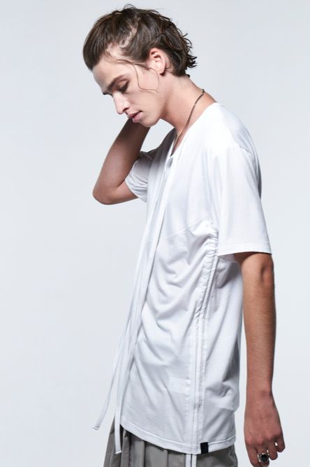 《予約品》 PipingSlitT-Shirt / ホワイト 【kiryuyrik】 2023年4月以降入荷予定