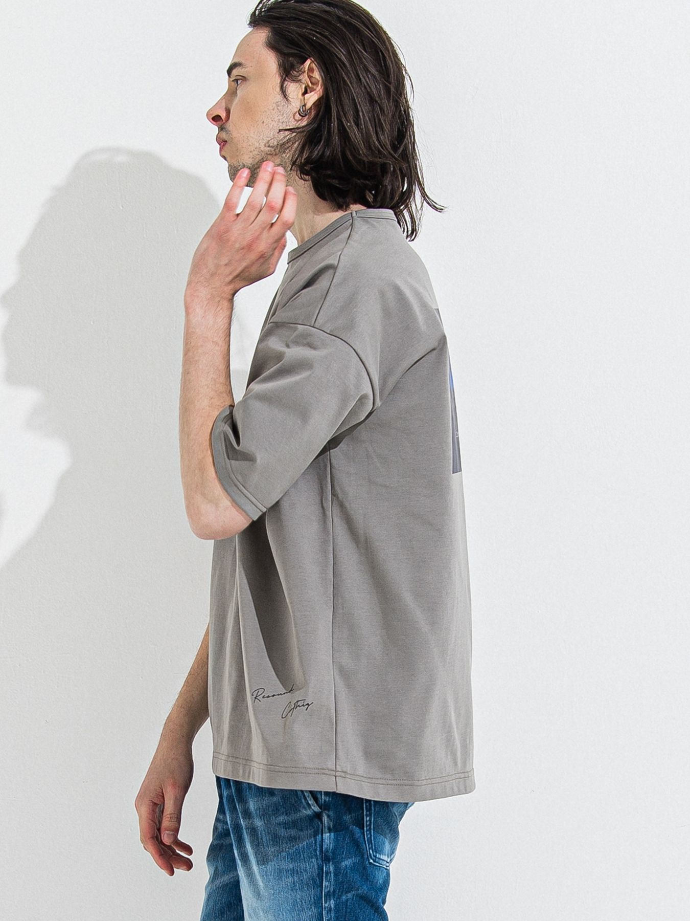 【予約品 】YOAKE PHOTO OVER TEE /  フォトオーバーサイズTシャツ / グレー