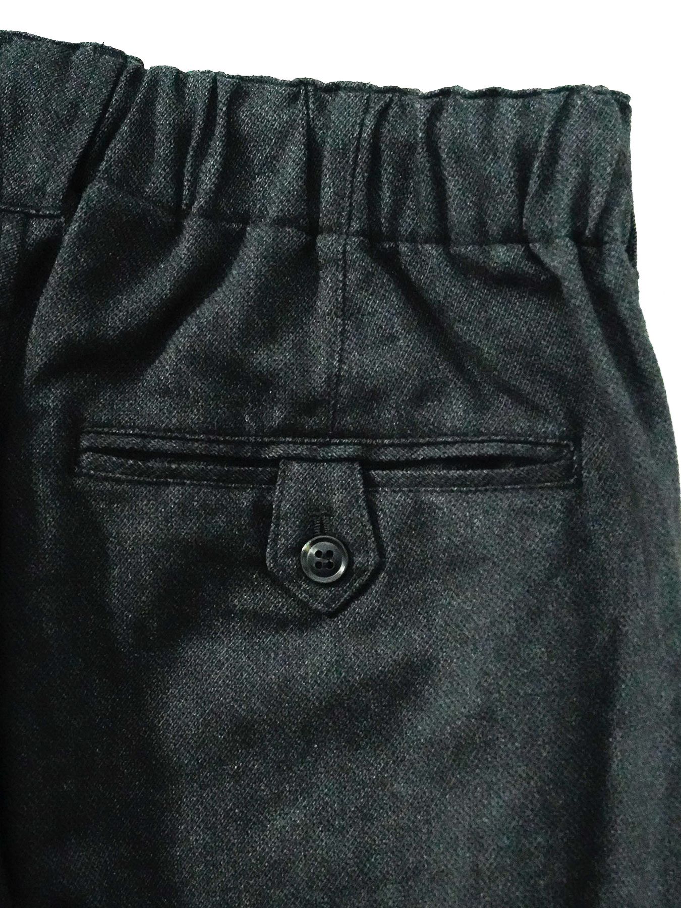 【予約品 6月2日(月) AM10時 締切】ZEUSSTRETCH / ワイドトラウザーズ / 杢チャコール