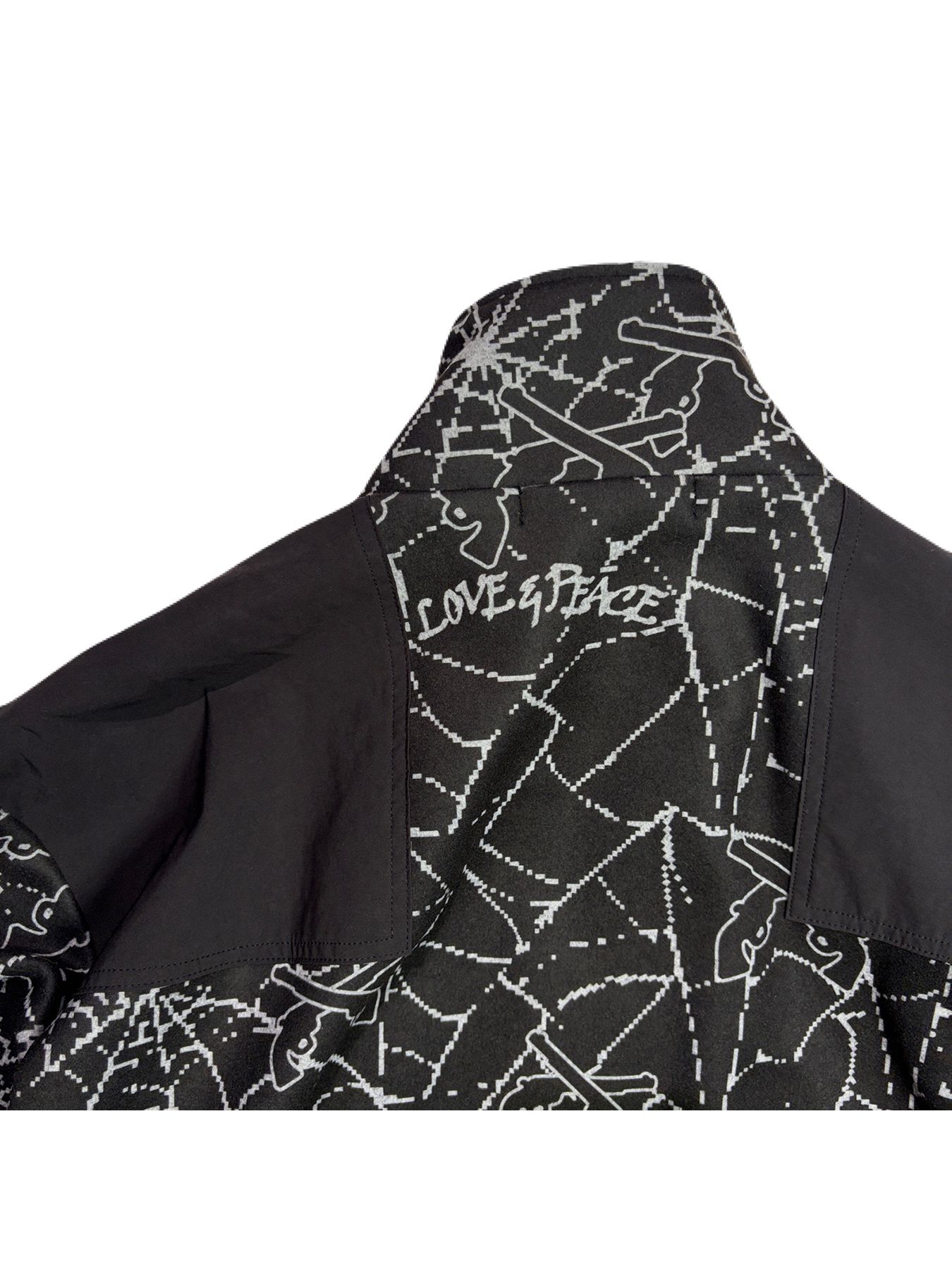 【予約品 3月9日(月) 18:00 締切】SPIDER PRINT JKT / スパイダープリント フリース ジャケット / ブラック×グレー