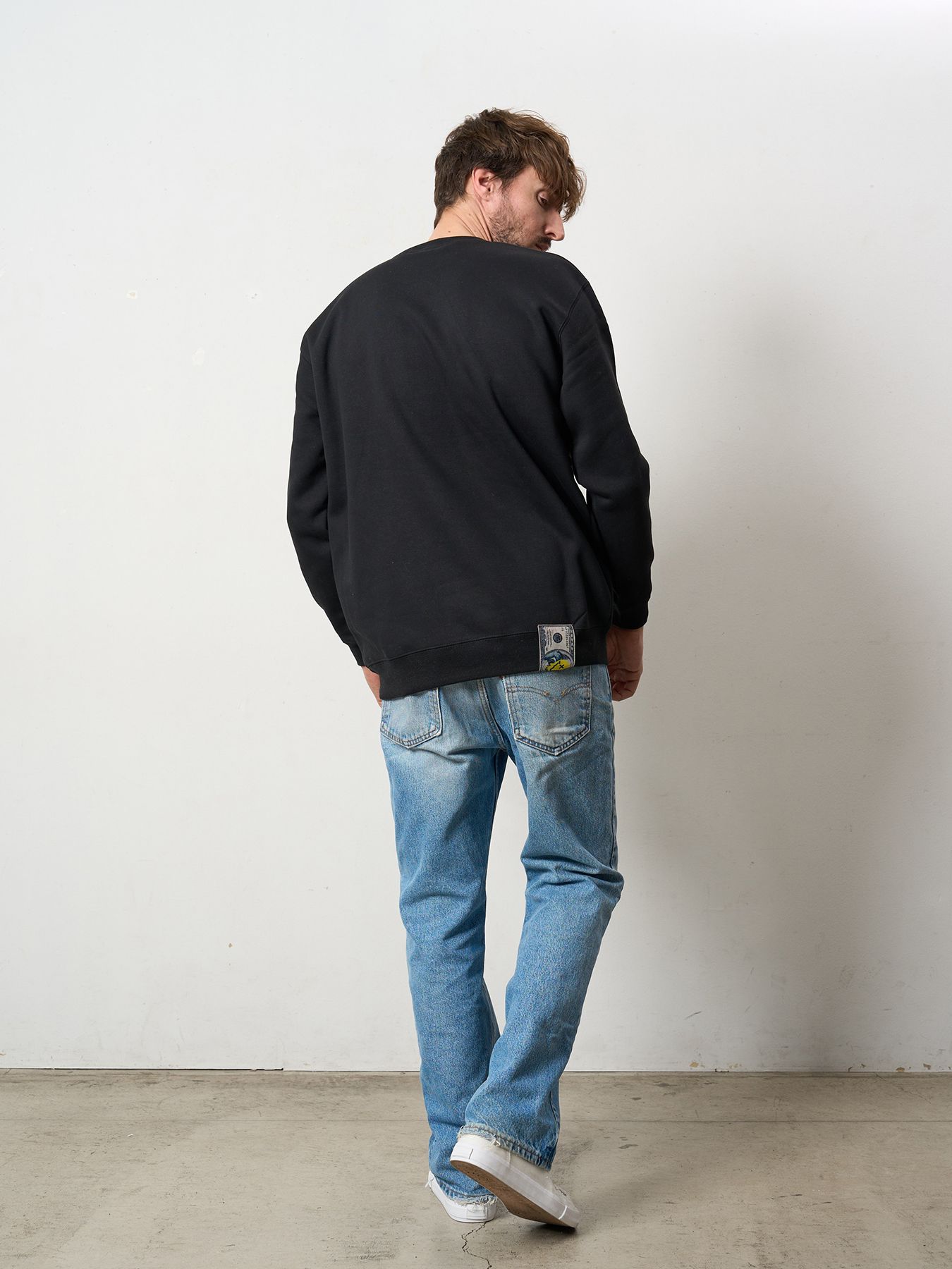 【予約品 5月8日(木) AM10時 締切】 TC裏毛起毛 YOU GOT THIS マルチパッチワークスウェットシャツ / ブラック