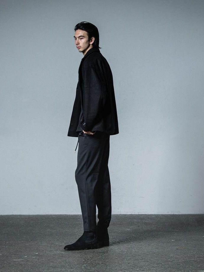 《予約品》 MELTON OVER PCOAT / コートジャケット / ブラック