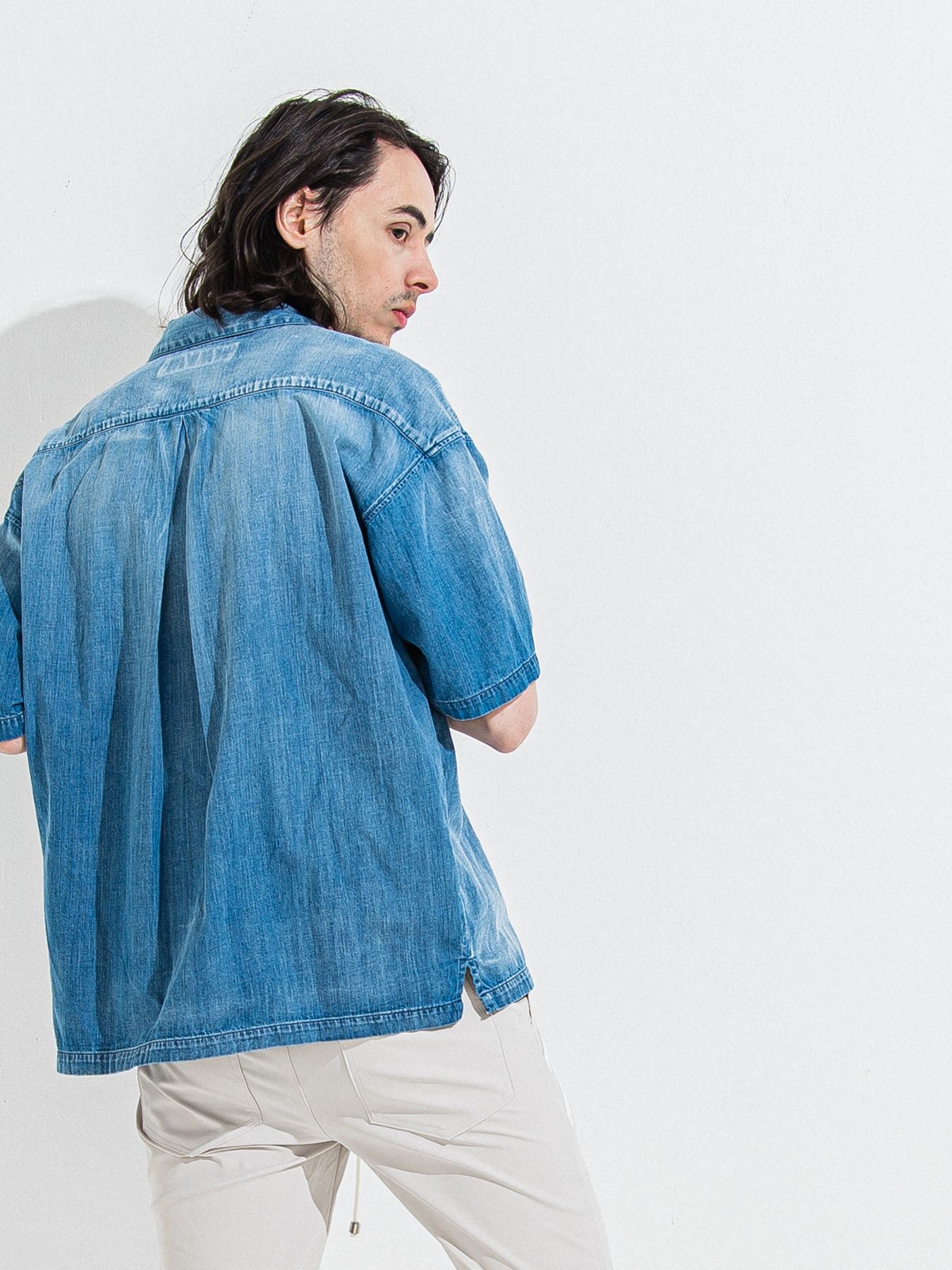 【予約品】ZACK HALF DENIM SHIRT / ザックハーフスリーブスリーブデニムシャツ / ライトインディゴ