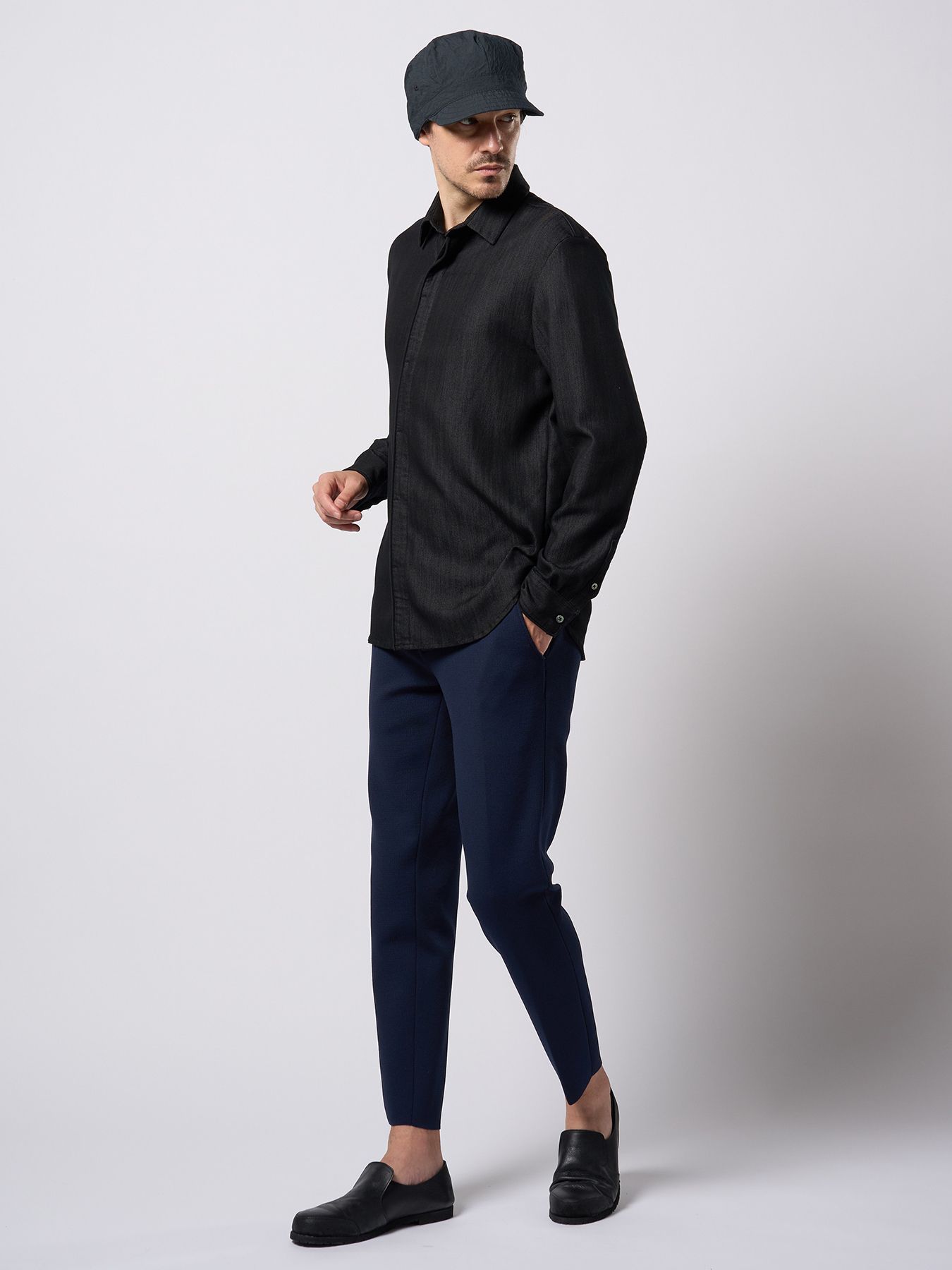 【予約品 9月23日(火) 締切】function knit easy slacks (jacquard check) / ファンクションニットイージースラックス (ジャガードチェック) / ネイビーチェック
