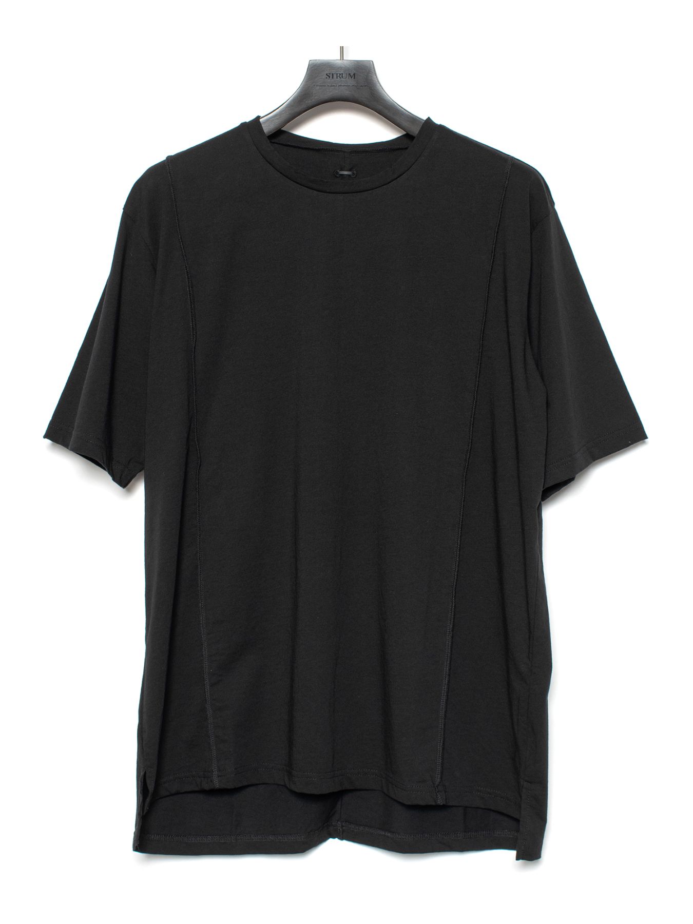 【予約品 9月27日(日) 締切】オーガニックコットン 強撚 天竺 ハーフスリーブ ワイド Tシャツ / BLACK