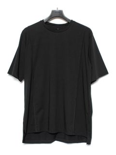 【予約品 9月27日(日) 締切】オーガニックコットン 強撚 天竺 ハーフスリーブ ワイド Tシャツ / BLACK