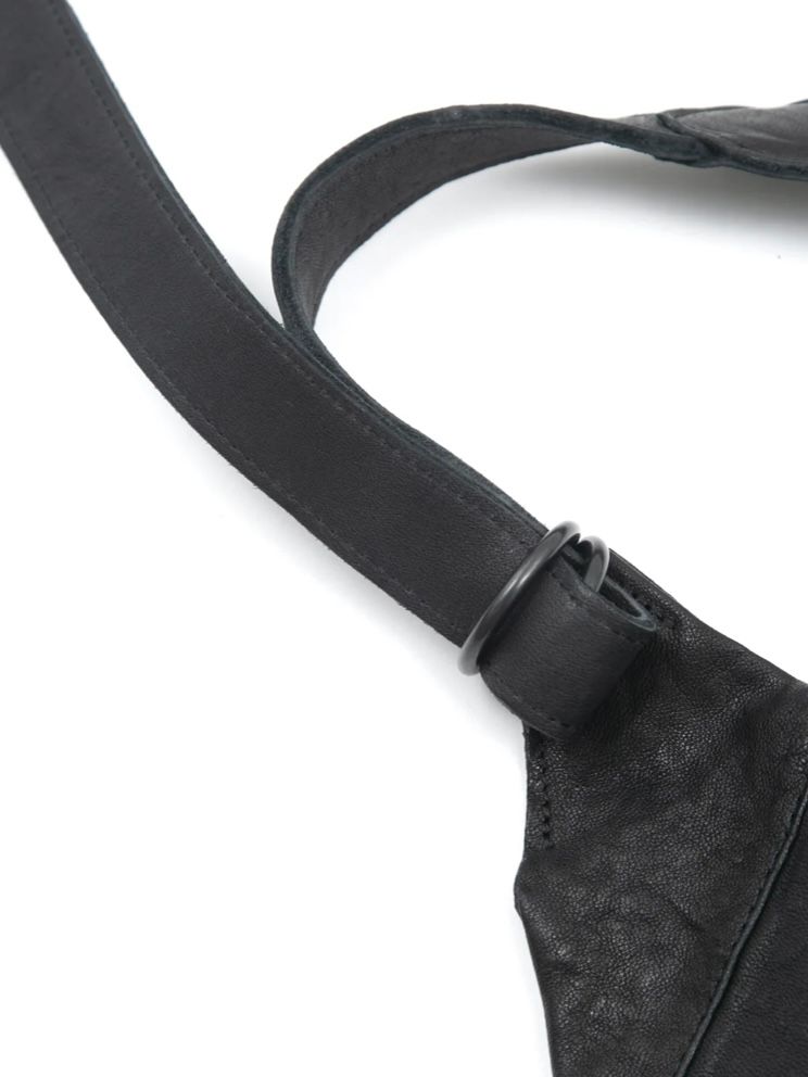Pit Vegetable Full Tanned Shrinked Horsehide Body Bag / フルタンニン ピット鞣し シュリンク ホース ハイド ボディー バッグ / HIGH THROTTLE / ブラック